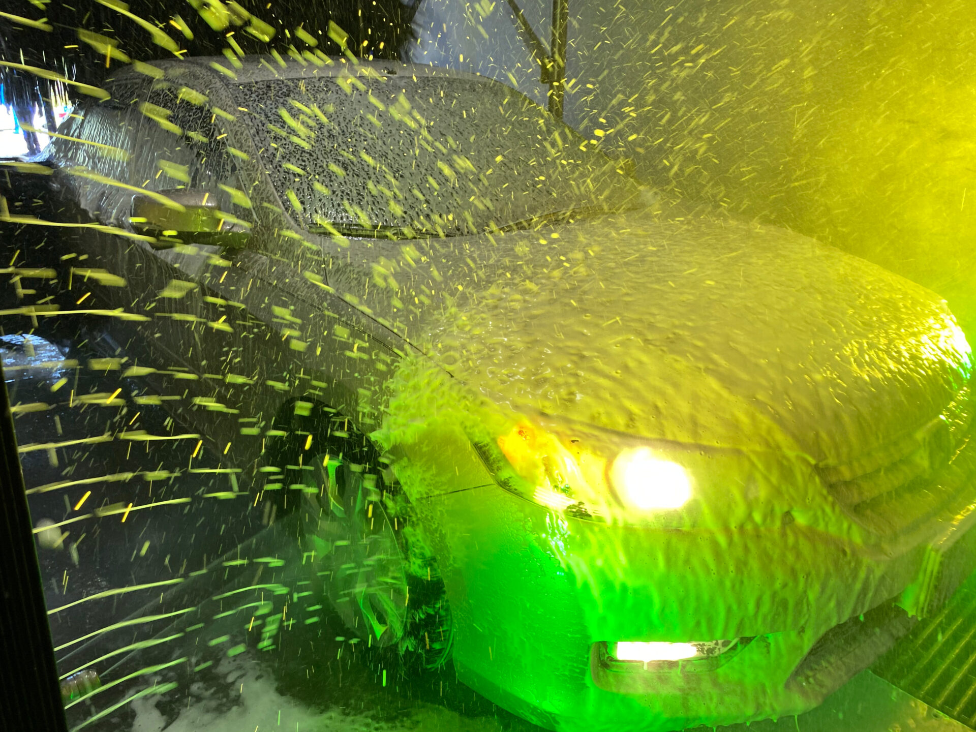car going through car wash
